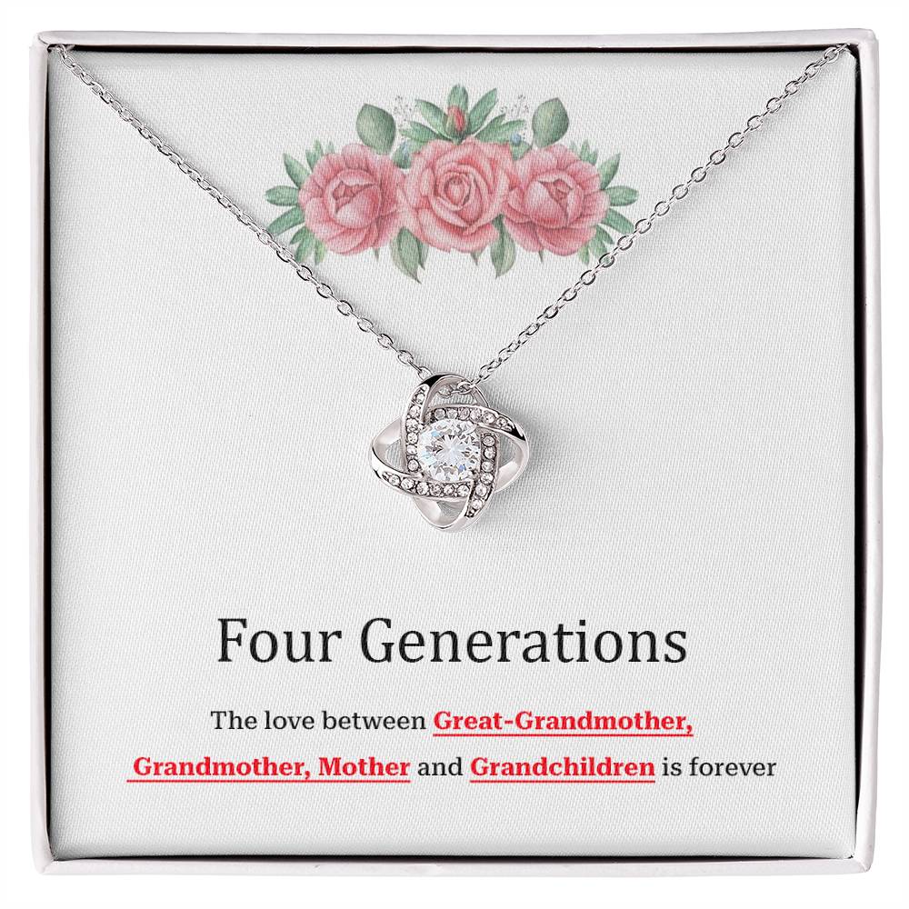 To Our Four Generations Four Generations Necklace Gift Great-grandmother Necklace Grandmother Necklace Mother Necklace Heartfelt Gift For Family Sentimental Jewelry For Generations Jewelry Gift For Great-grandmother Jewelry Gift For Mother