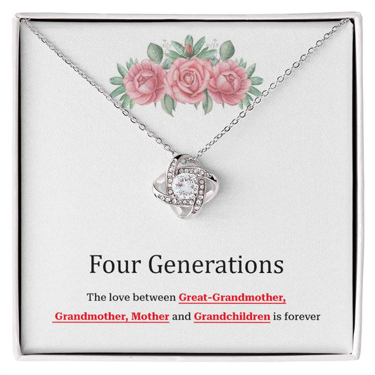 To Our Four Generations Four Generations Necklace Gift Great-grandmother Necklace Grandmother Necklace Mother Necklace Heartfelt Gift For Family Sentimental Jewelry For Generations Jewelry Gift For Great-grandmother Jewelry Gift For Mother