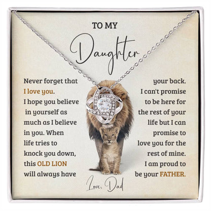 Daughter Gift from Dad with Lion Love Card
