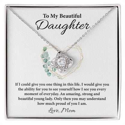 To My Daughter Necklace Gift from Mom Gift Box