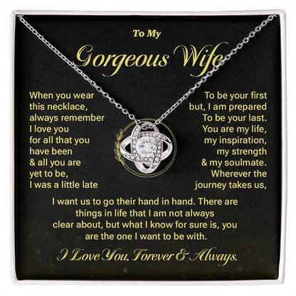 Gorgeous Wife Necklace Gift with Message Card