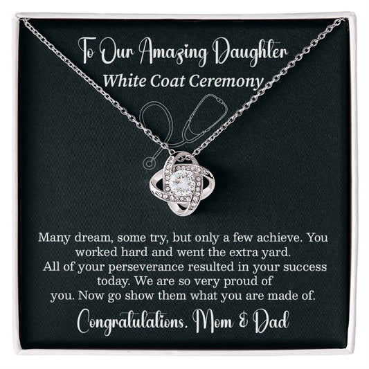 To Our Amazing Daughter On Your White Coat Ceremony Best Wishes Necklace You Are Amazing Necklace Personal Growth Jewelry Motivational Jewelry For New Beginnings Emotional Connection Necklace Meaningful Gift From Parents Congratulations Necklace