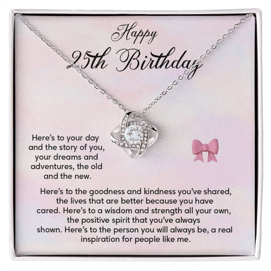 25th Birthday Gift for Her – Elegant Necklace with Heartfelt Note