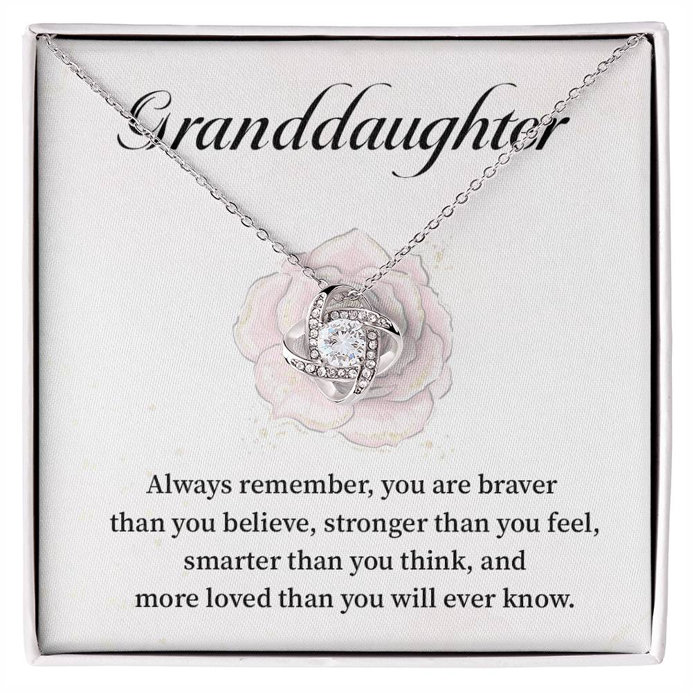 To My Granddaughter Necklace – You Are Braver Than You Believe Gift