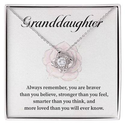 To My Granddaughter Necklace – You Are Braver Than You Believe Gift