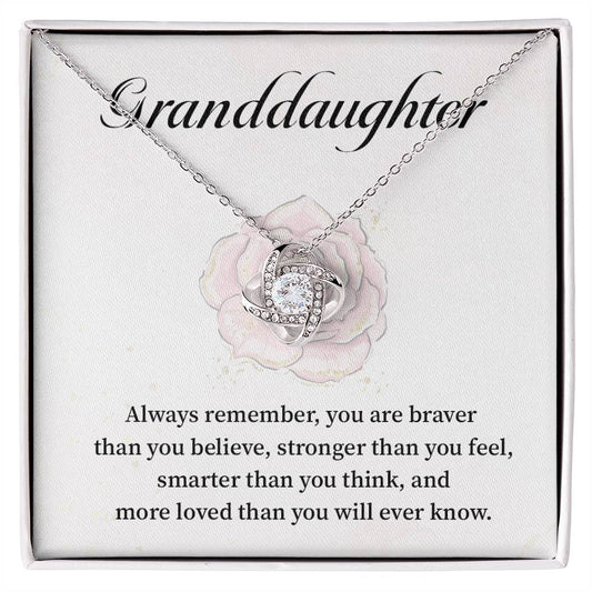 To My Granddaughter Necklace – You Are Braver Than You Believe Gift