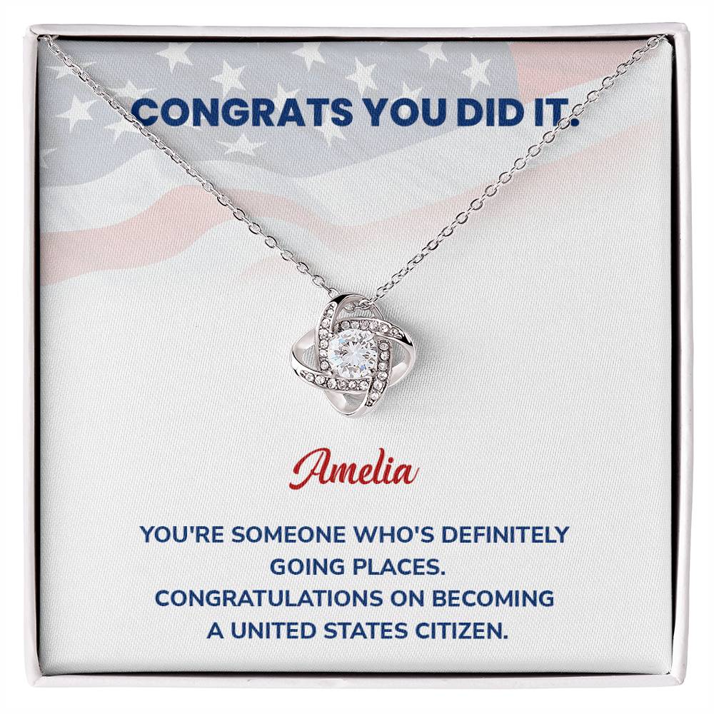 Congrats Necklace For New U.s. Citizen Amelia Necklace For New U.s. Citizen Proud U.s. Citizen Jewelry Necklace For Official U.s. Citizen Gift For U.s. Citizenship Celebration Necklace With Message For U.s. Citizen Necklace For Naturalization Ceremony