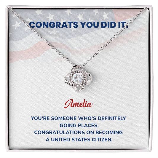 Congrats Necklace For New U.s. Citizen Amelia Necklace For New U.s. Citizen Proud U.s. Citizen Jewelry Necklace For Official U.s. Citizen Gift For U.s. Citizenship Celebration Necklace With Message For U.s. Citizen Necklace For Naturalization Ceremony