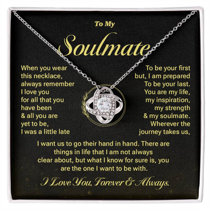 Soulmate Gift Necklace for Her – Message Card & Box