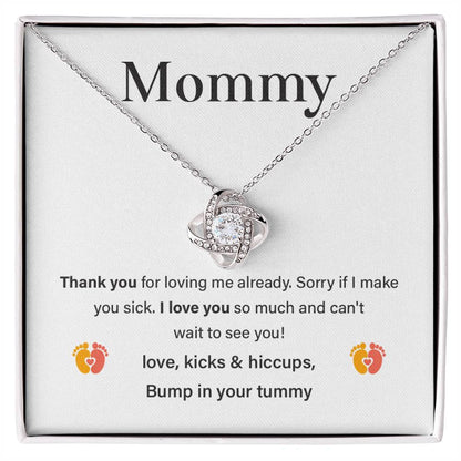 Funny Necklace Gift for Pregnant Mom from Baby Bump in Tummy