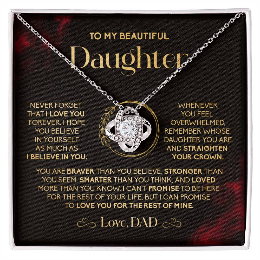 Gift for Daughter from Dad – Crown Necklace with Empowering Message