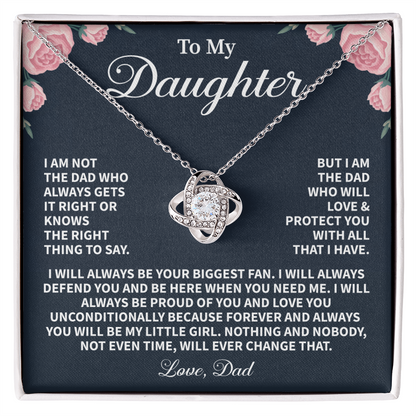 Dad to Daughter Necklace Gift Floral Message Box