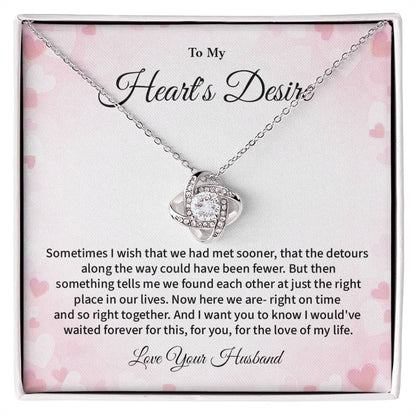 To My Heart's Desire Sentimental Jewelry For Wife Meaningful Necklace Gift