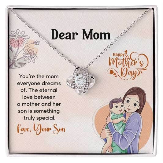 Dear Mom, Heartfelt Necklace For Love Loving Jewelry For Mother's Day Sentimental Necklace For Connection Loving Pendant For A Mother-son Bond Special Pendant Special Necklace Thoughtful Necklace For Love