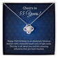 55th Birthday Necklace Gift with Heartfelt Message Card