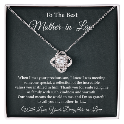 Elegant Mother-in-Law Necklace with Message Card