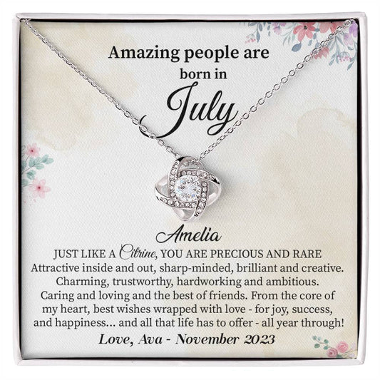 July Birthday Necklace Gift for Her – Floral Gift Box Jewelry