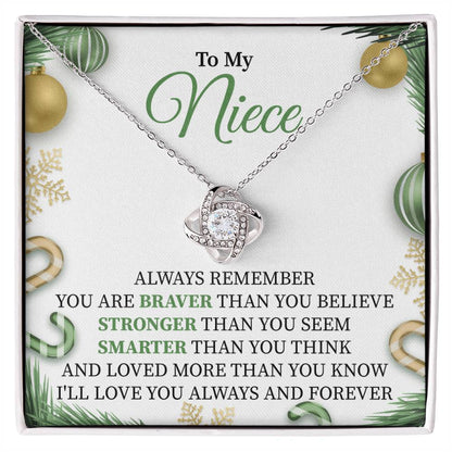My Niece: Love Knot Necklace - An Endearing Token of Our Cherished Connection