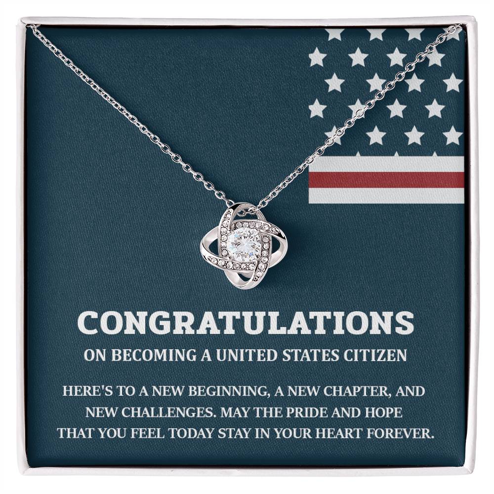 Congratulations Necklace For New U.s. Citizen Necklace For New U.s. Citizen Necklace For U.s. Citizenship Success Necklace For Official U.s. Citizen Jewelry For New U.s. Citizen Necklace With Message Of Hope Gift For American Patriot