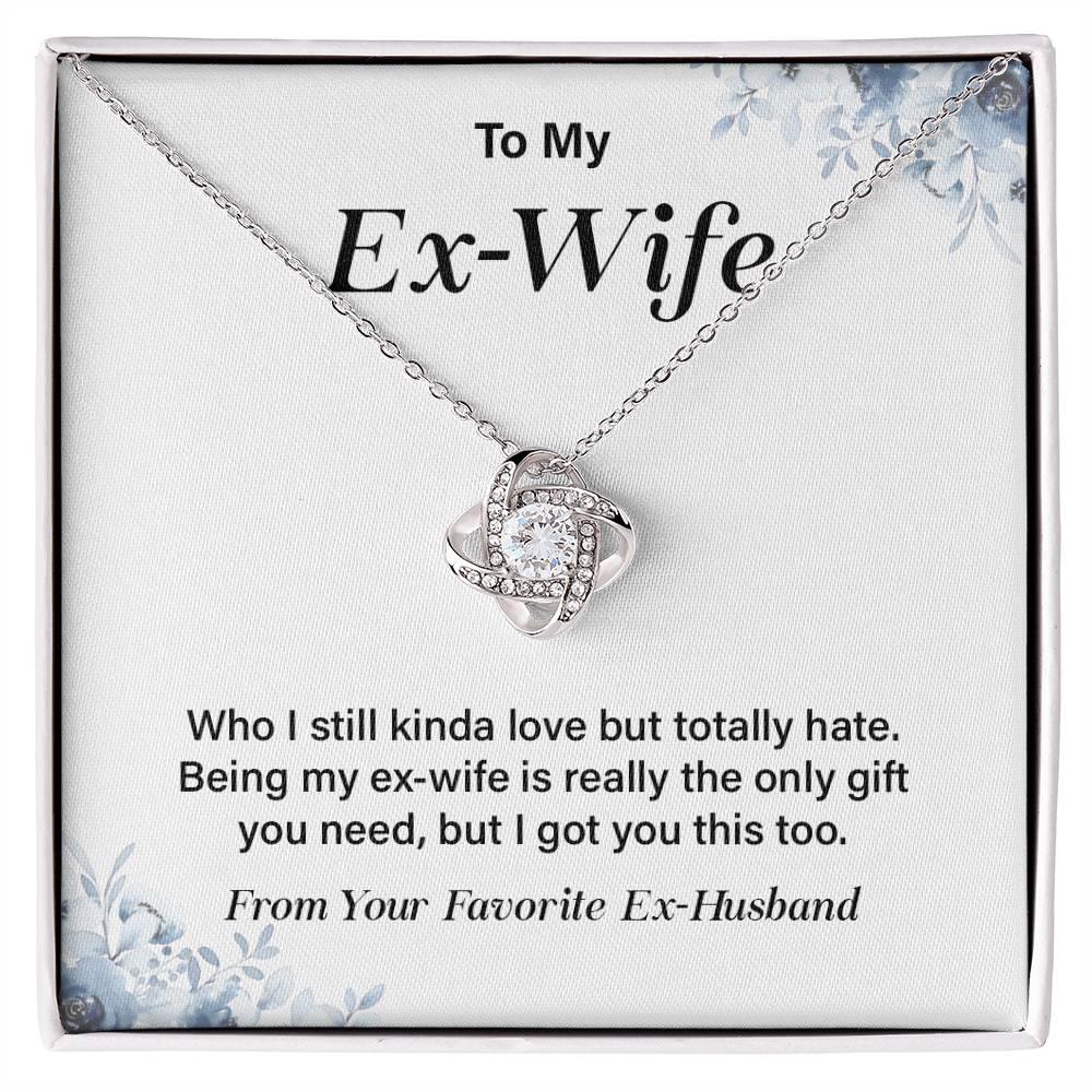 Funny Ex-Wife Necklace Gift with Message Card