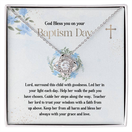 Baptism Necklace Gift for Girl with Message Card