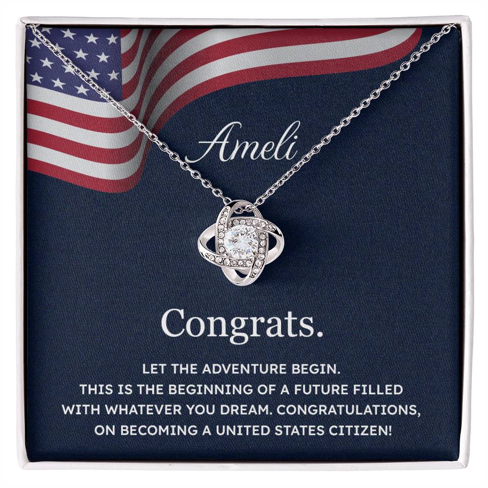 Congrats Necklace For New U.s. Citizen Ameli Necklace For New U.s. Citizen Gift For Citizenship Celebration Necklace With Citizenship Message Necklace For New U.s. Citizen Ameli Gift For Becoming A U.s. Citizen Proud U.s. Citizen Jewelry