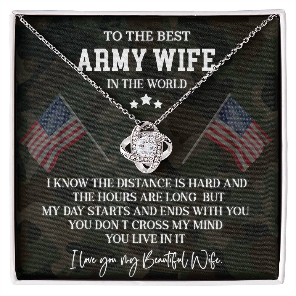 Army Wife Necklace - To The Best Wife In The World, A Tribute To Love Across Distance - Heartfelt Gift For My Beautiful Wife