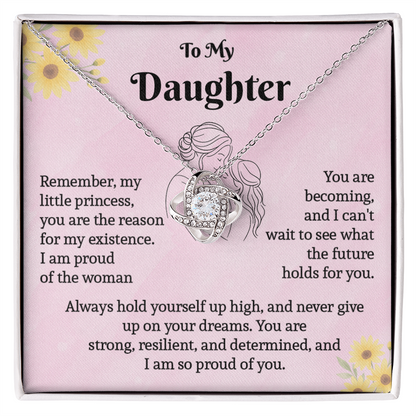 To My Daughter Necklace Proud and Resilient Messaged