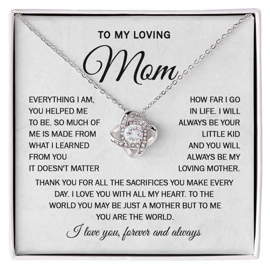 Mother Necklace from Daughter or Son with Message Card