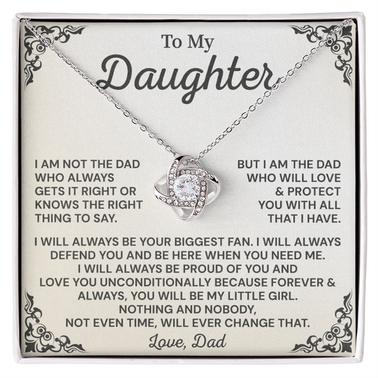 Gift for Daughter from Dad - Unconditional Love Necklace with Message Card