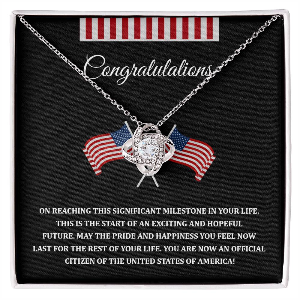 Congratulations Necklace For New U.s. Citizen Necklace For New U.s. Citizen Gift For New U.s. Citizen Journey Necklace For Proud New Citizen Jewelry For U.s. Citizenship Celebration Gift For Citizenship Milestone Jewelry For New U.s. Citizen Necklace