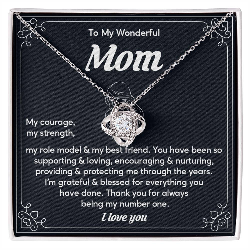 To My Wonderful Mom, Wonderful Mom Pendant Heartfelt Necklace For Her Sweet Pendant Thank You Gift For Support To My Best Friend Mom Jewelry Special Pendant For A Supportive Mom Sentimental Jewelry Thoughtful Necklace