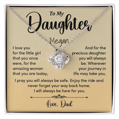 Daughter Necklace Gift from Dad with Heartfelt Note