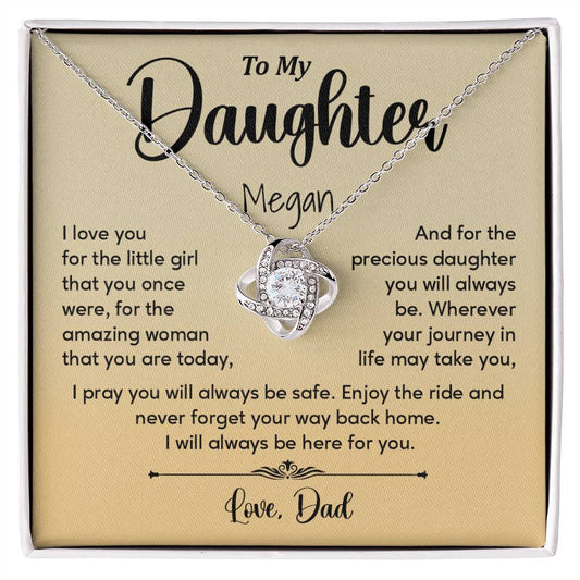 Daughter Necklace Gift from Dad with Heartfelt Note
