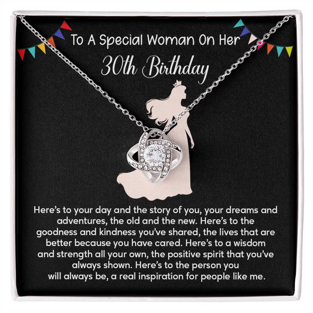 30th Birthday Gift for Her – Necklace with Inspirational Message Card