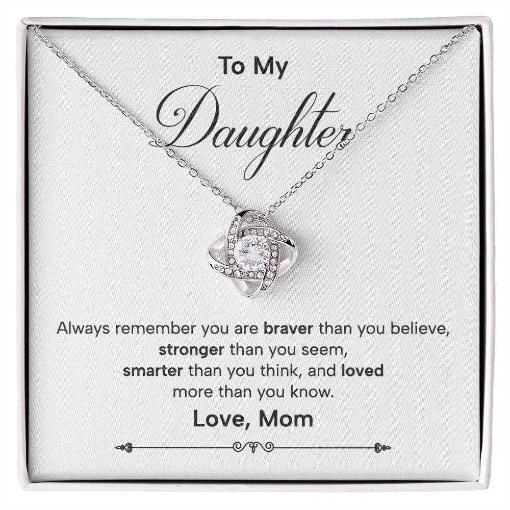 Daughter Necklace Gift from Mom Inspirational Message Box