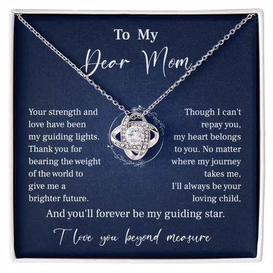 To My Mom Necklace Gift – Guiding Star Message Card from Daughter or Son