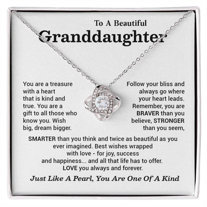 To a Beautiful Granddaughter Necklace Gift – You’re One of a Kind