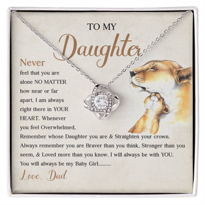Dad to Daughter Lion Necklace Message Card Gift