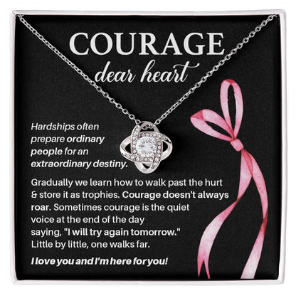 Inspirational Necklace Gift for Her – Courage Dear Heart Quote