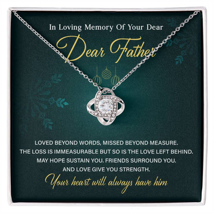 Memorial Necklace for Loss of Father with Card