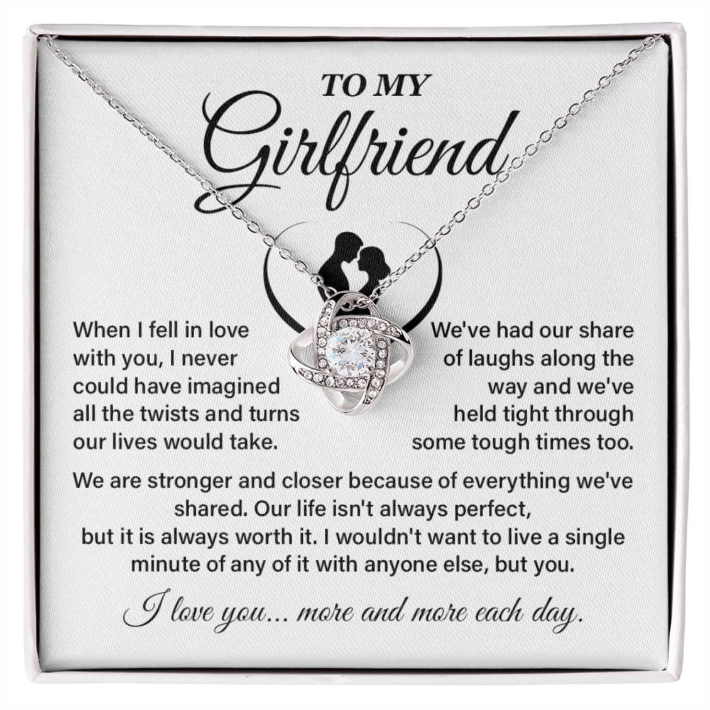 To My Girlfriend Necklace with Heartfelt Message Gift Box