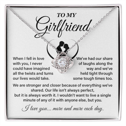 To My Girlfriend Necklace with Heartfelt Message Gift Box