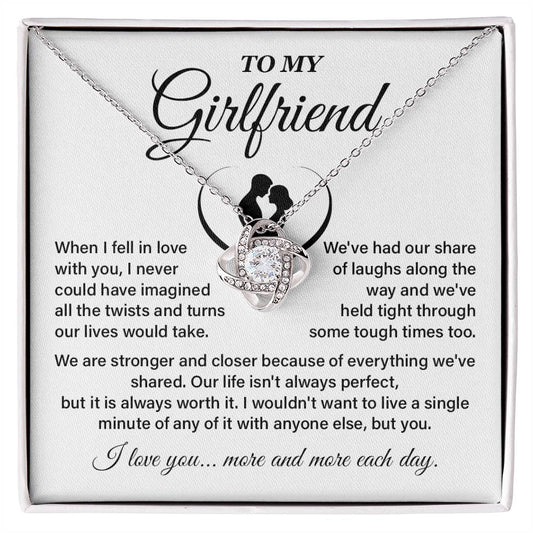 To My Girlfriend Necklace with Heartfelt Message Gift Box