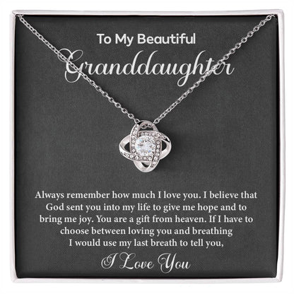 Granddaughter Gift from Grandma I Love You Necklace