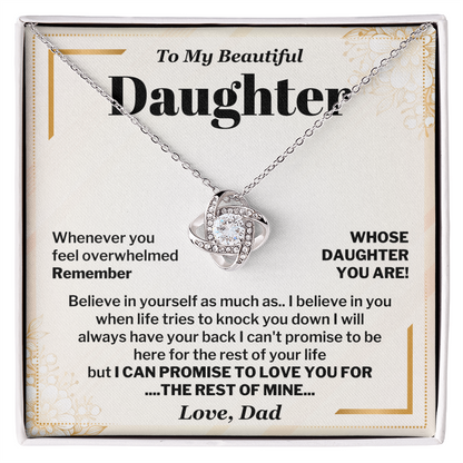 Gift for Daughter from Dad Inspirational Jewelry with Heartfelt Message Card