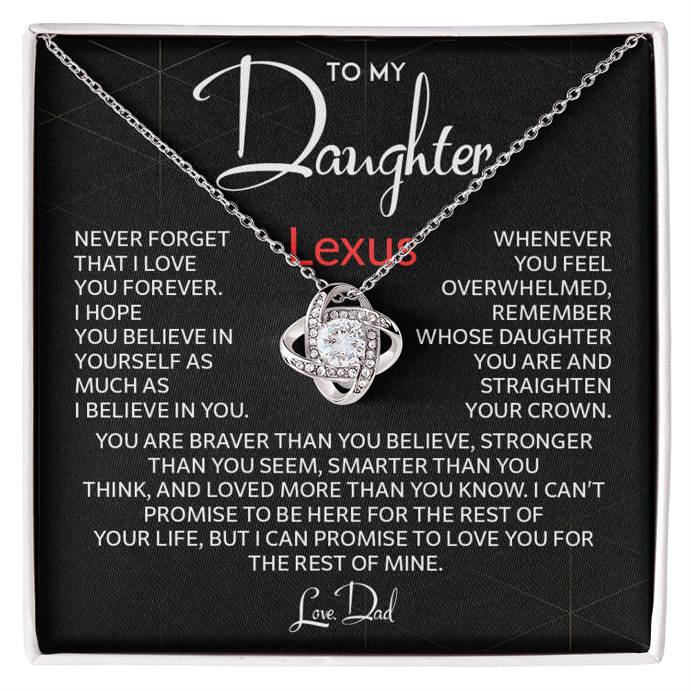 To My Daughter Name Necklace Gift From Dad Proud Dad To (Lexus)