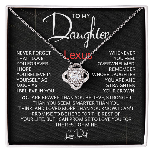 To My Daughter Name Necklace Gift From Dad Proud Dad To (Lexus)