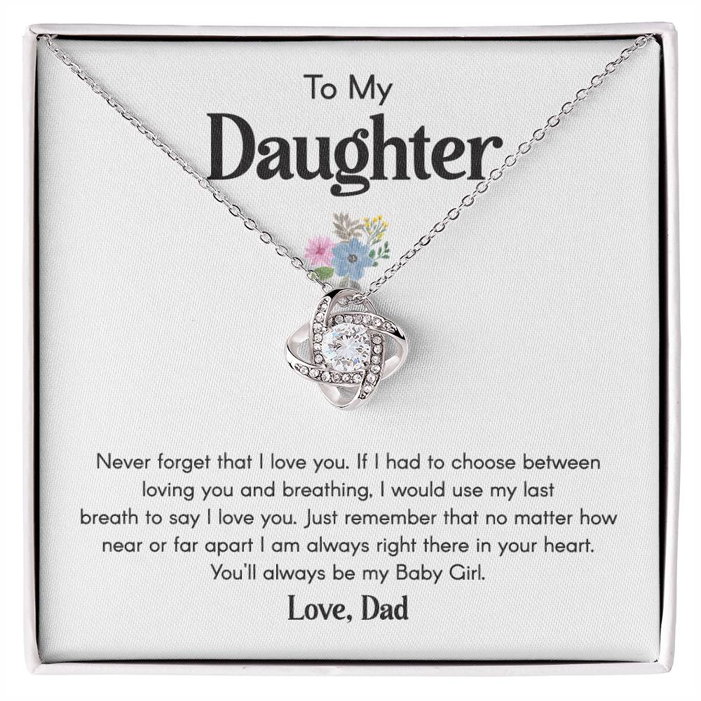 Daughter Necklace from Dad Floral Message Card Jewelry
