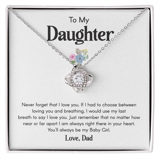 Daughter Necklace from Dad Floral Message Card Jewelry